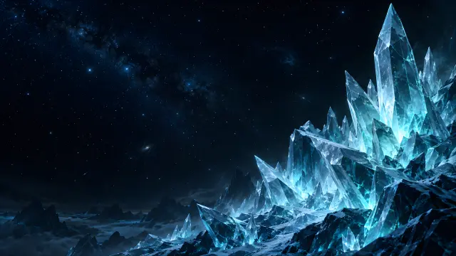 Pantalla de fondo de cristal azul abstracto en el espacio