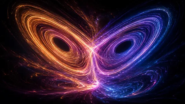 Bucle de luz abstracto con forma de mariposa