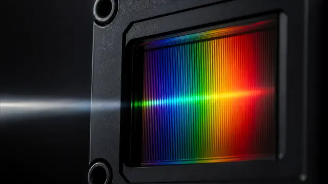 Fondo de pantalla 4K IA: Sensor con espectro de luz arcoiris