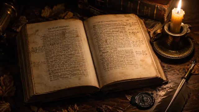 fondo de pantalla antiguo con libro y vela — fondo aesthetic IA