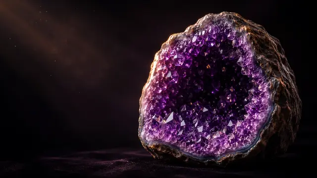 Geoda de amatista brillante