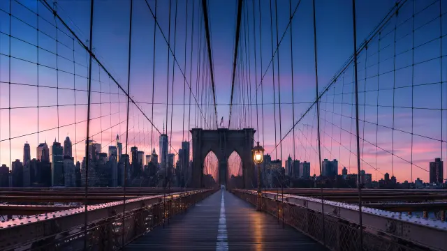 Ponte Brooklyn atardecer Nueva York