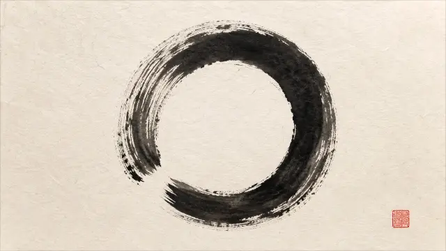 Ene y círculo minimalista en papel texturizado