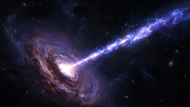 Galaxia espiral brillante en el espacio profundo