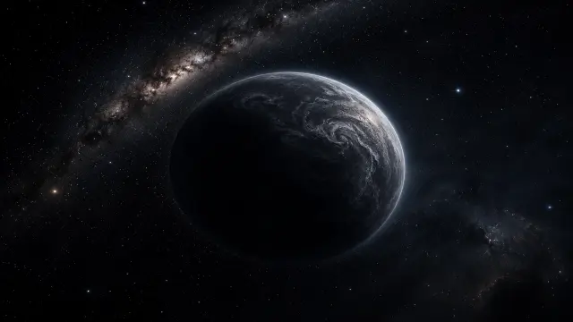 Planeta en la Vía Láctea con estrellas y galaxia