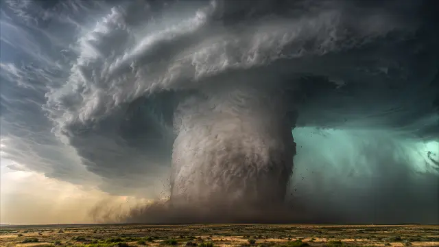 Tormenta de viento en la llanura